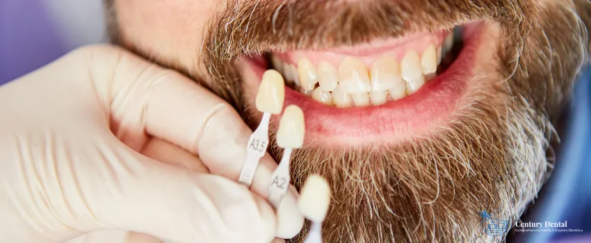 CD - A man with yellowish teeth