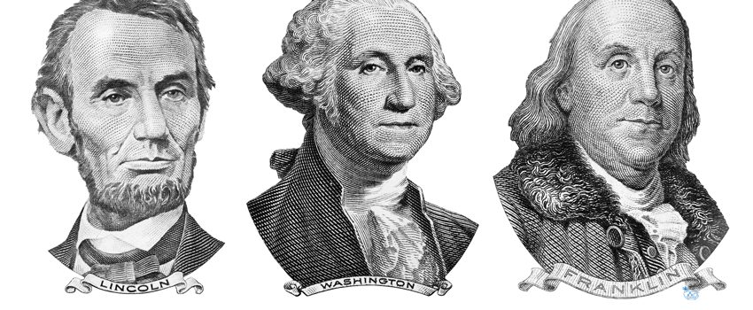CD-US presidents George Washington, Benjamin Franklin, Abraham Lincoln